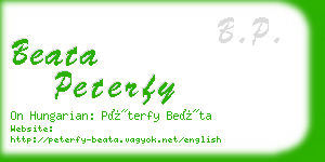 beata peterfy business card